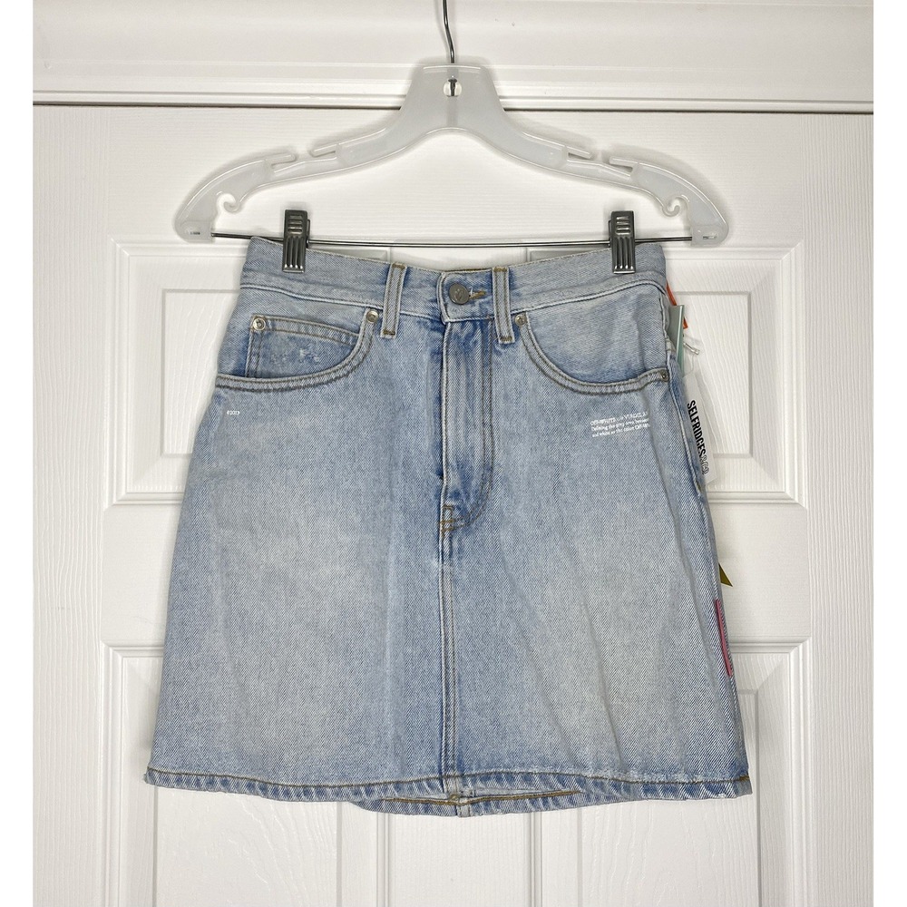 Virgil Abloh Off White Women's Denim Mini Skirt Light Blue 38 US 6 New